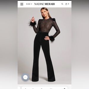 Nadine Merabi black jumpsuit size small